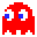 A friendly Pac-Man ghost character GIF