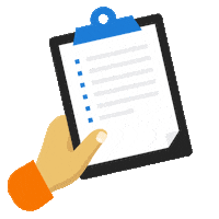 A fun hand waving a clipboard of fun checkboxes