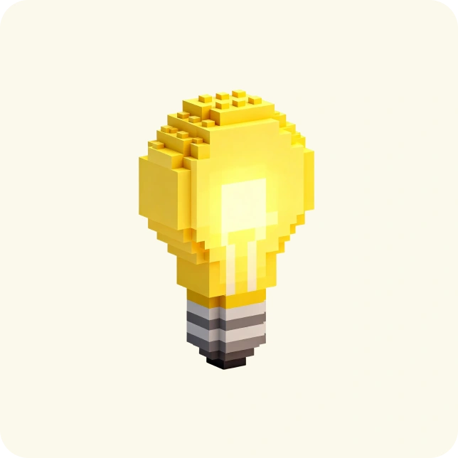 a yellow light bulb made of lego blocks