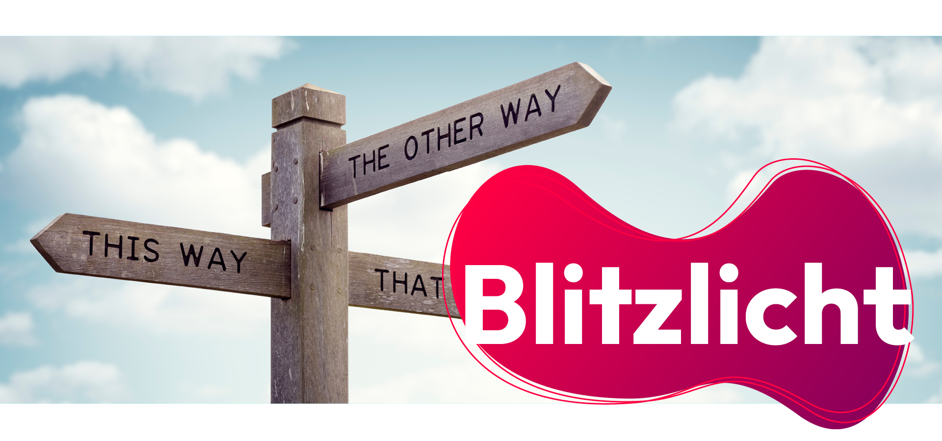 Ein buntes Kunst-Bild mit Lippen, Brille und Kopfhörern. Das Wort „Blitzlicht“ steht darauf.