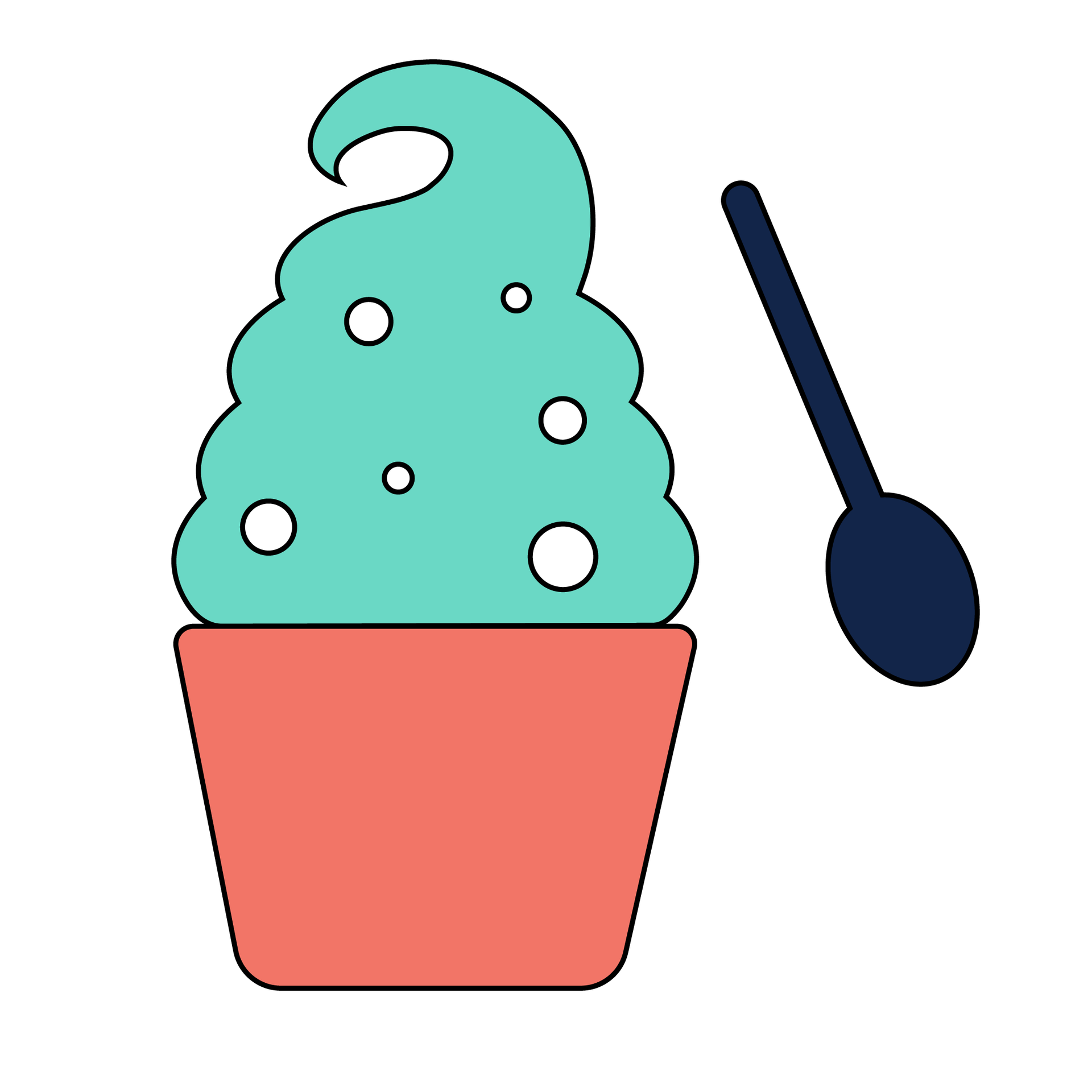 A cup of ice cream with a spoon