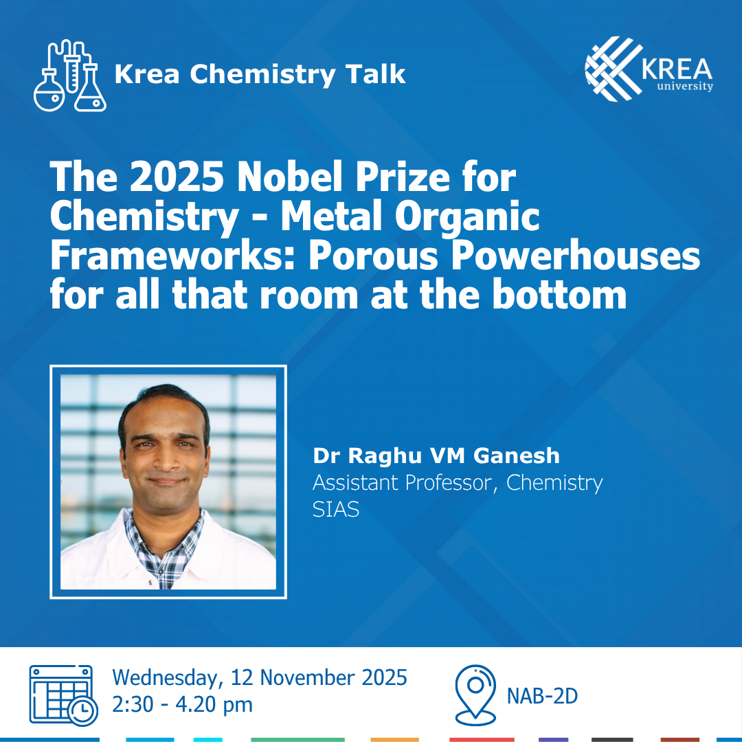 Krea Chemistry Talk| The 2025 Nobel Prize for Chemistry - Metal Organic Frameworks: Porous Powerhouses for all that room at the bottom