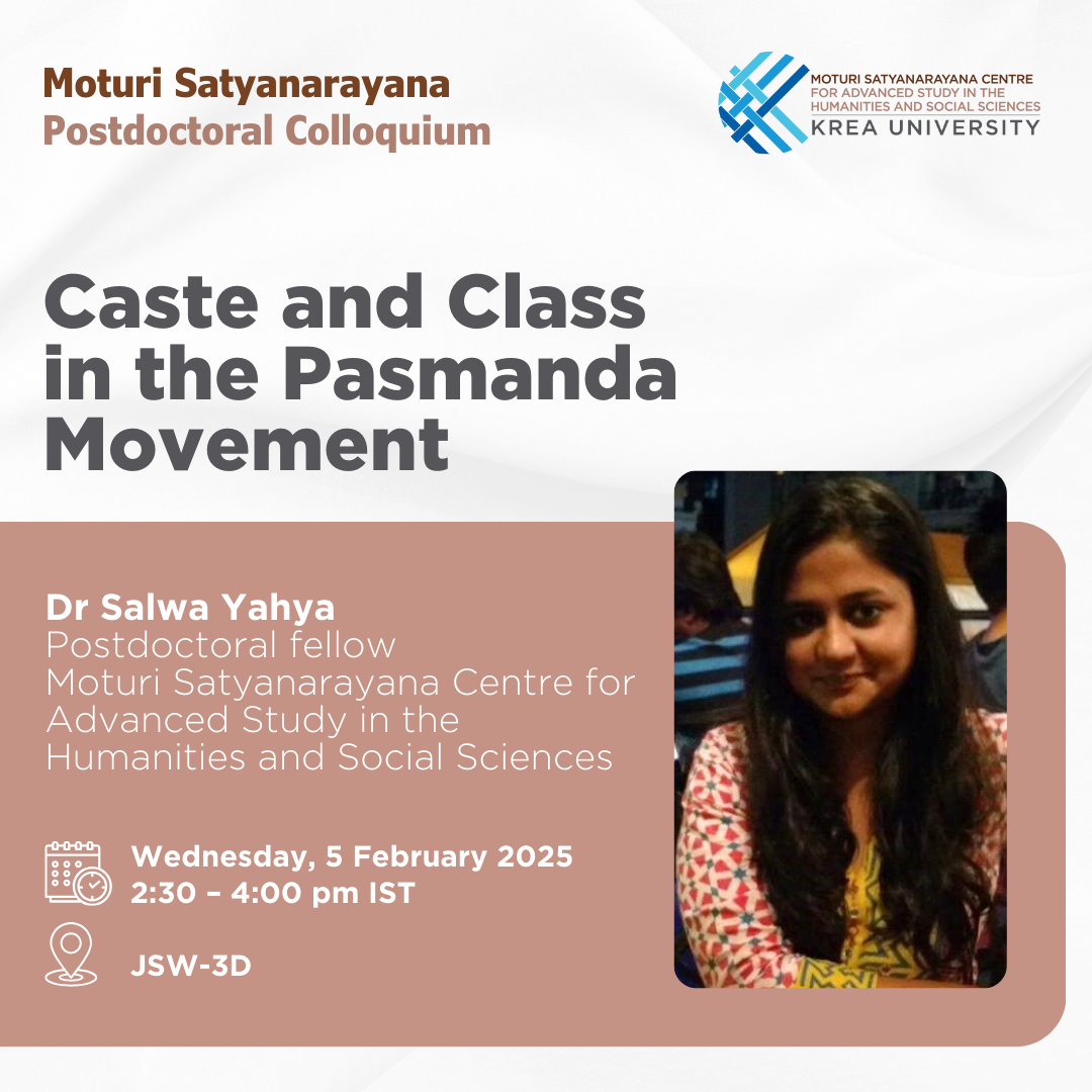 Moturi Satyanarayana Postdoctoral Colloquium - Dr Salwa Yahya