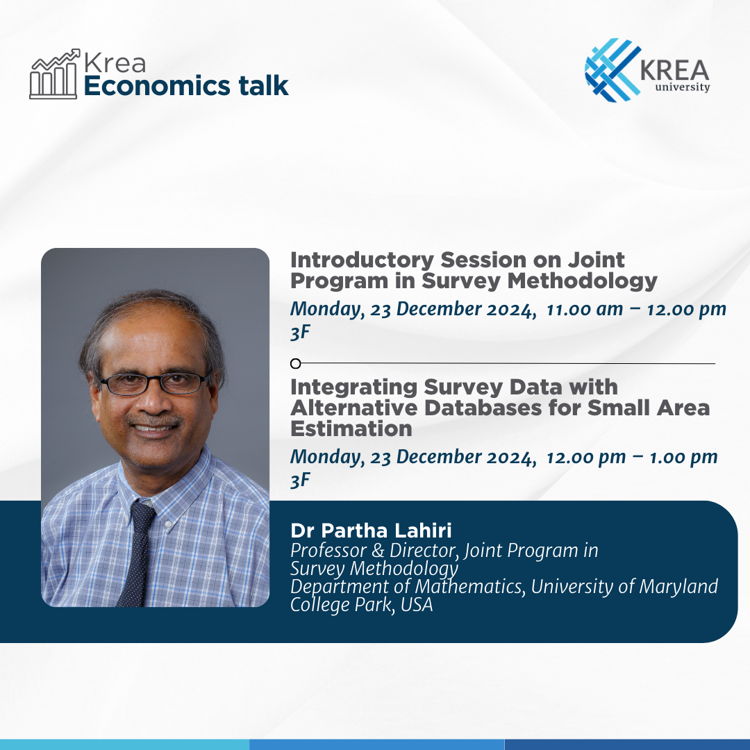 Krea Economics Talk By Dr Partha Lahiri