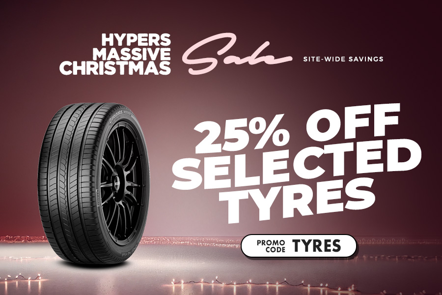 25% Off Selected Tyres - Hypers Massive Christmas Sale