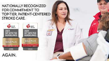 Nationally recognized for commitment to top-tier, patient-centered stroke care