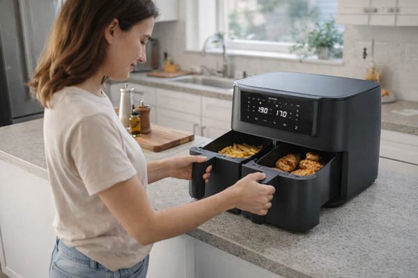 friggitrice ad aria con doppio cestello