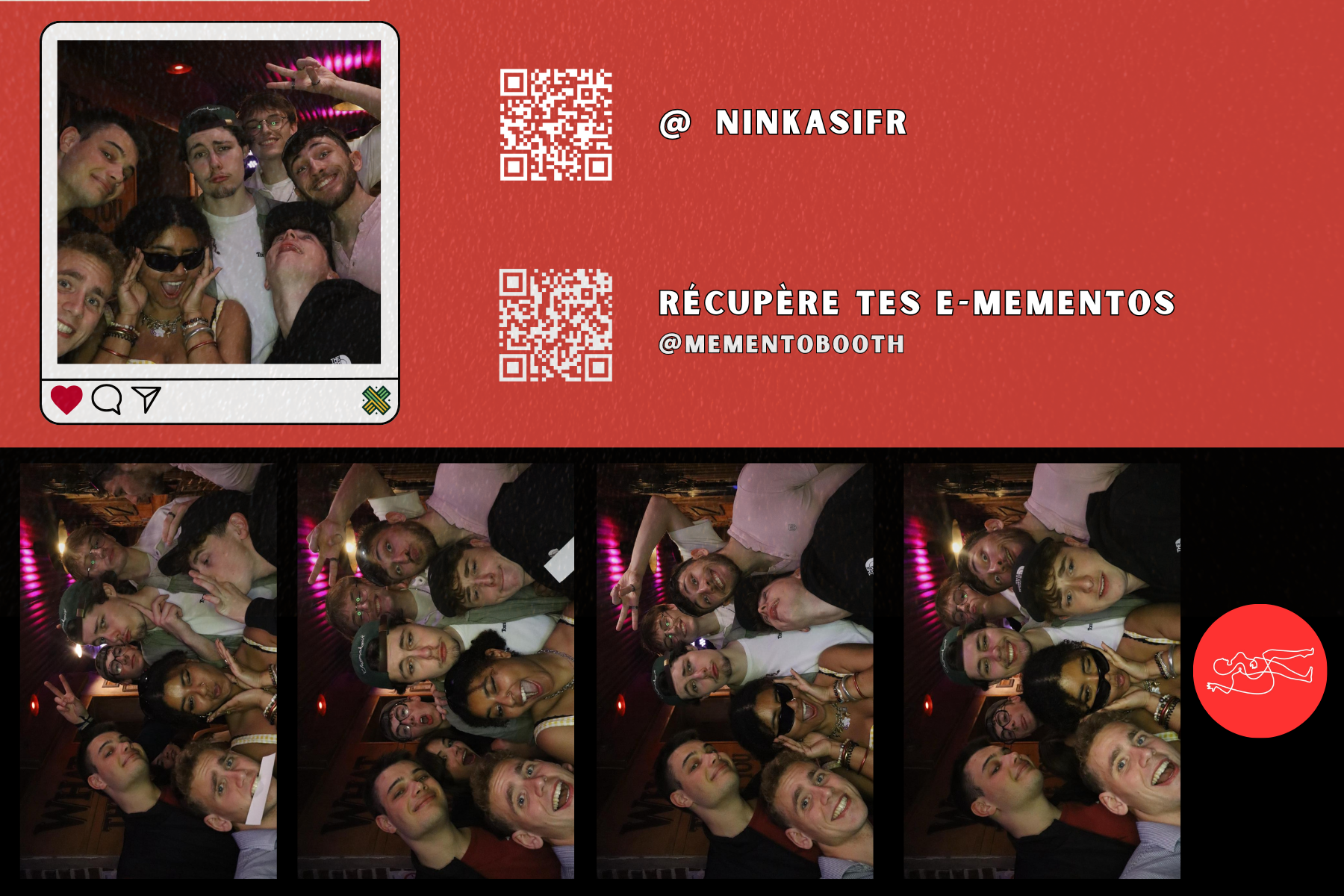 Memento Booth intégré en lieu festif