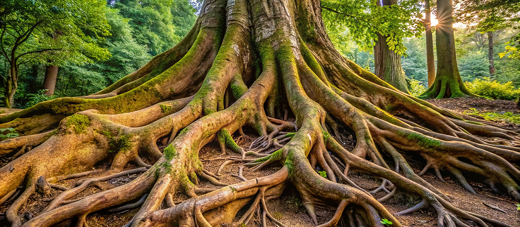a tree with many roots