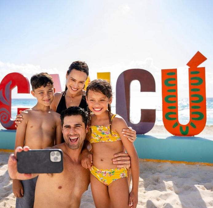 a pool with a deck chair and umbrella