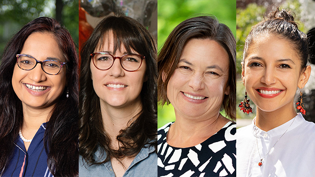 (from left) Profiles of: Dalia Biswas, Maria Lux, Erin Pahlke and Andrea Sempértegui.