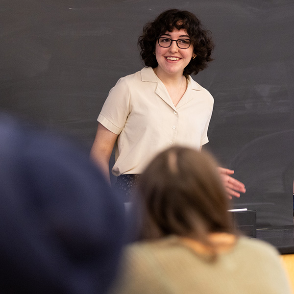 Student at Whitman College presenting at its annual Undergrad Conference