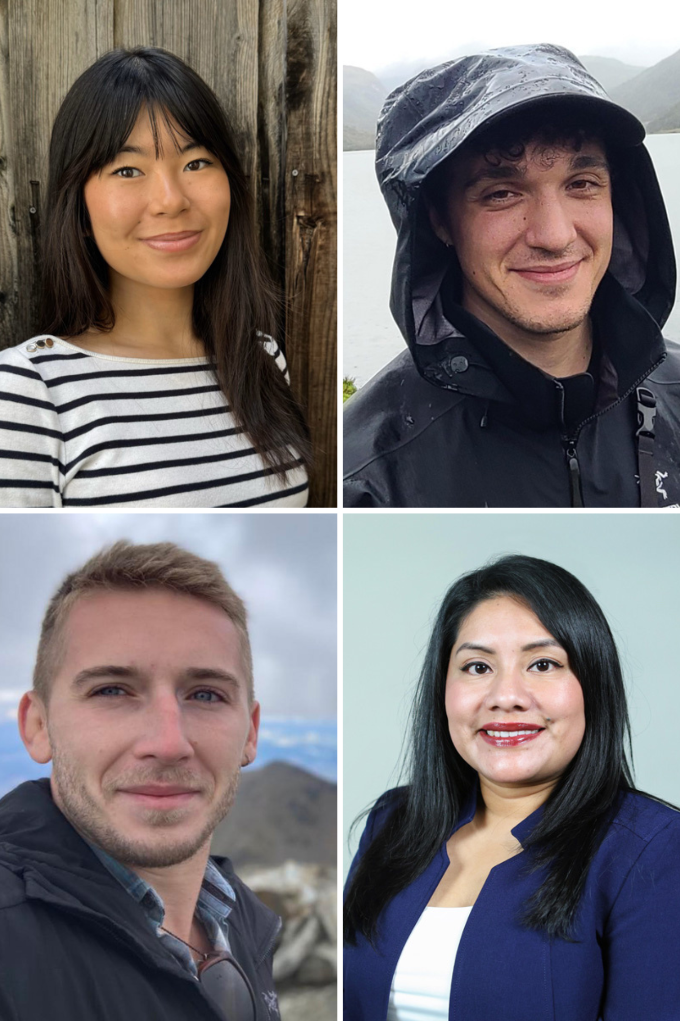 A collage of all four new members of the Alumni Board