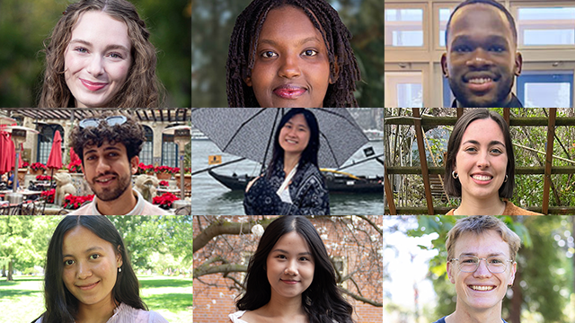 A collage of nine student portraits.
