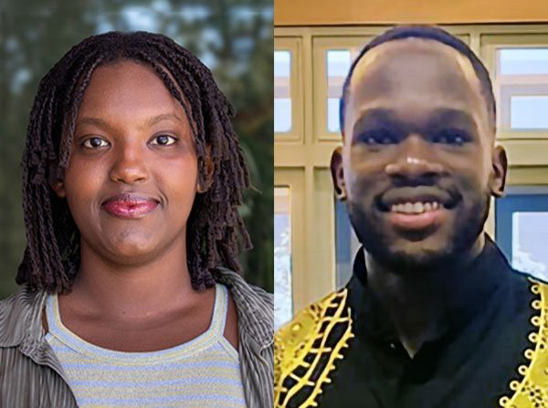 Whitman College alumni Allegria Iteka ’25 and Terence Mahlatini ’25 side by side.