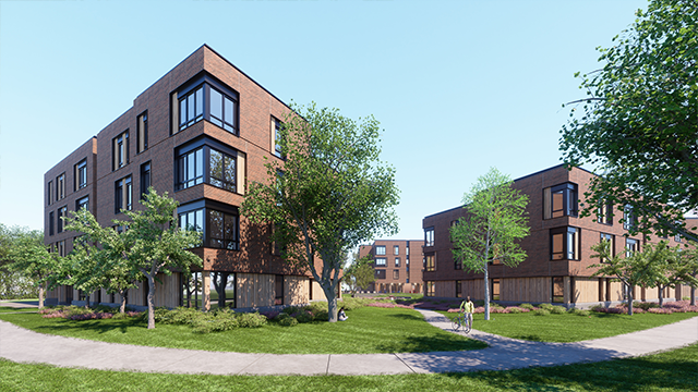 An artist rendering of what the three Junior-Senior Village apartments will look like.