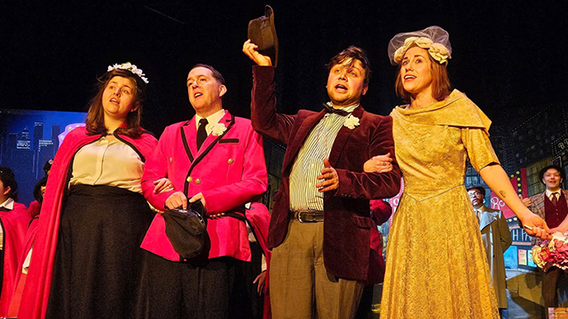 Pictured (from left) in period costumes: Lola Bloom, Jonathan Loney, Nathan Loomer and Emily Loney.