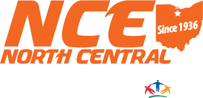 a black and orange logo