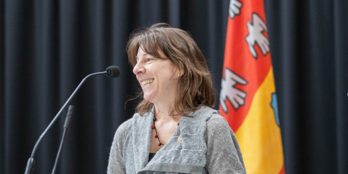 Nancy Gélinas lors du lancement de la Campagne Communauté ULaval 2025