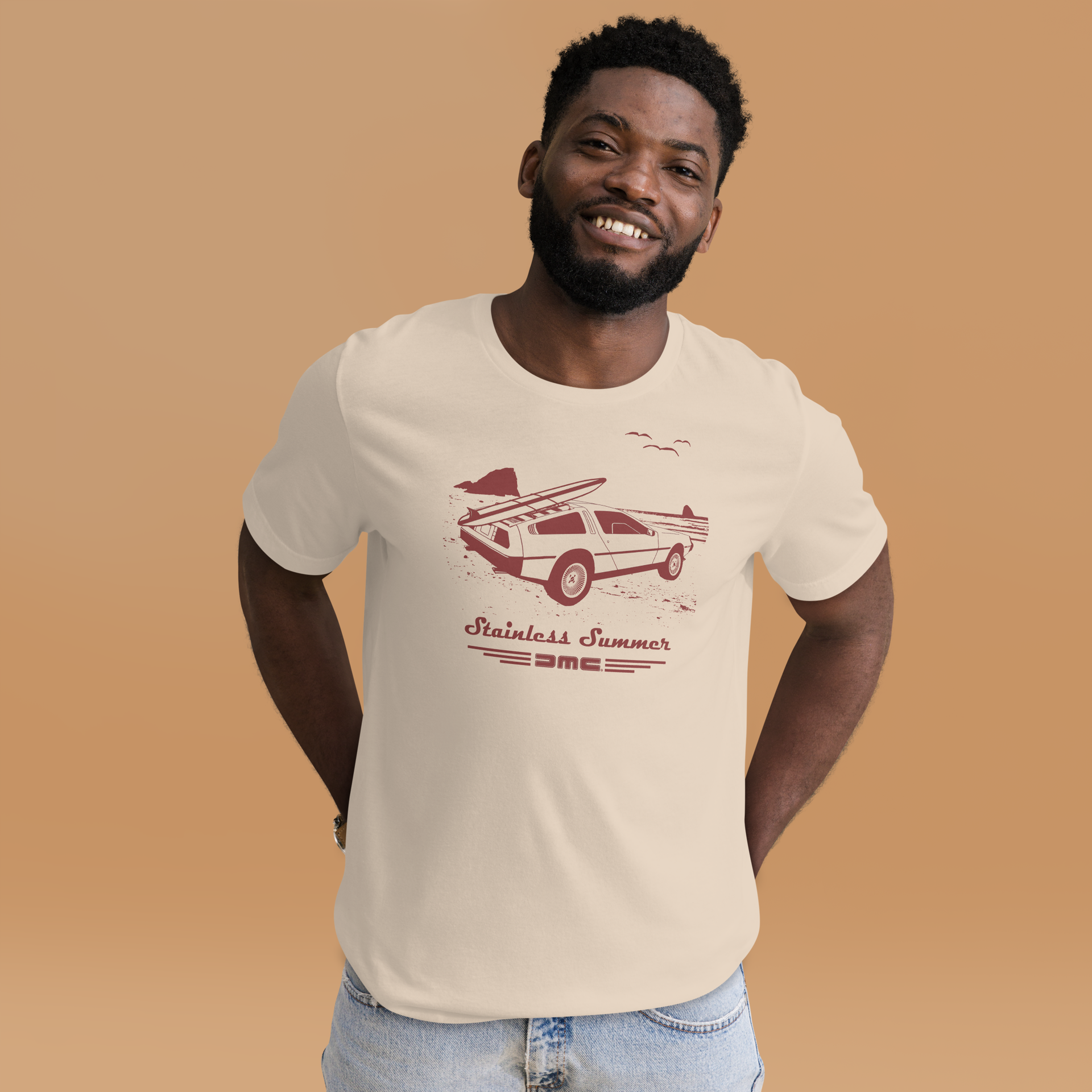 DELOREAN STAINLESS SUMMER UNISEX T-SHIRT