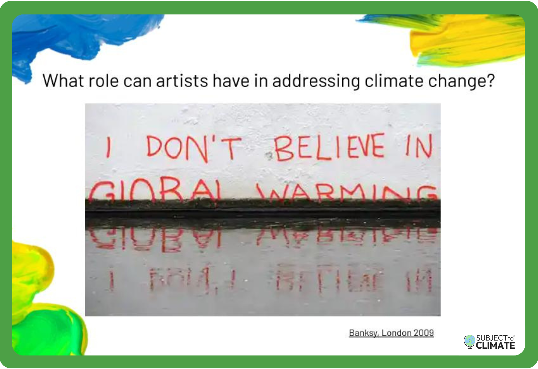 Youth climate education incorporating art and climate change