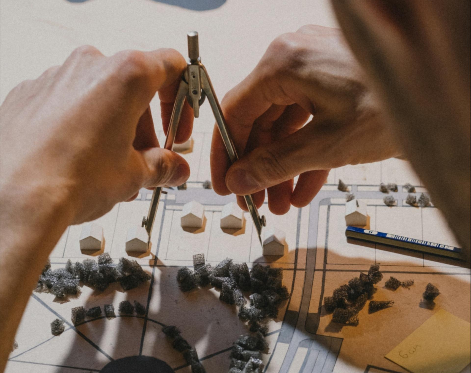 Close up of a urban transportation planner's site plan