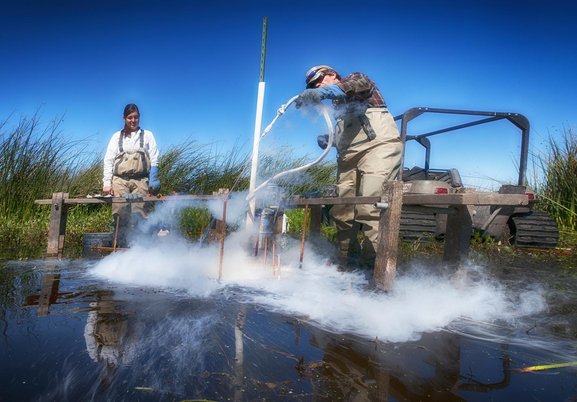 Photo of hydrologist working