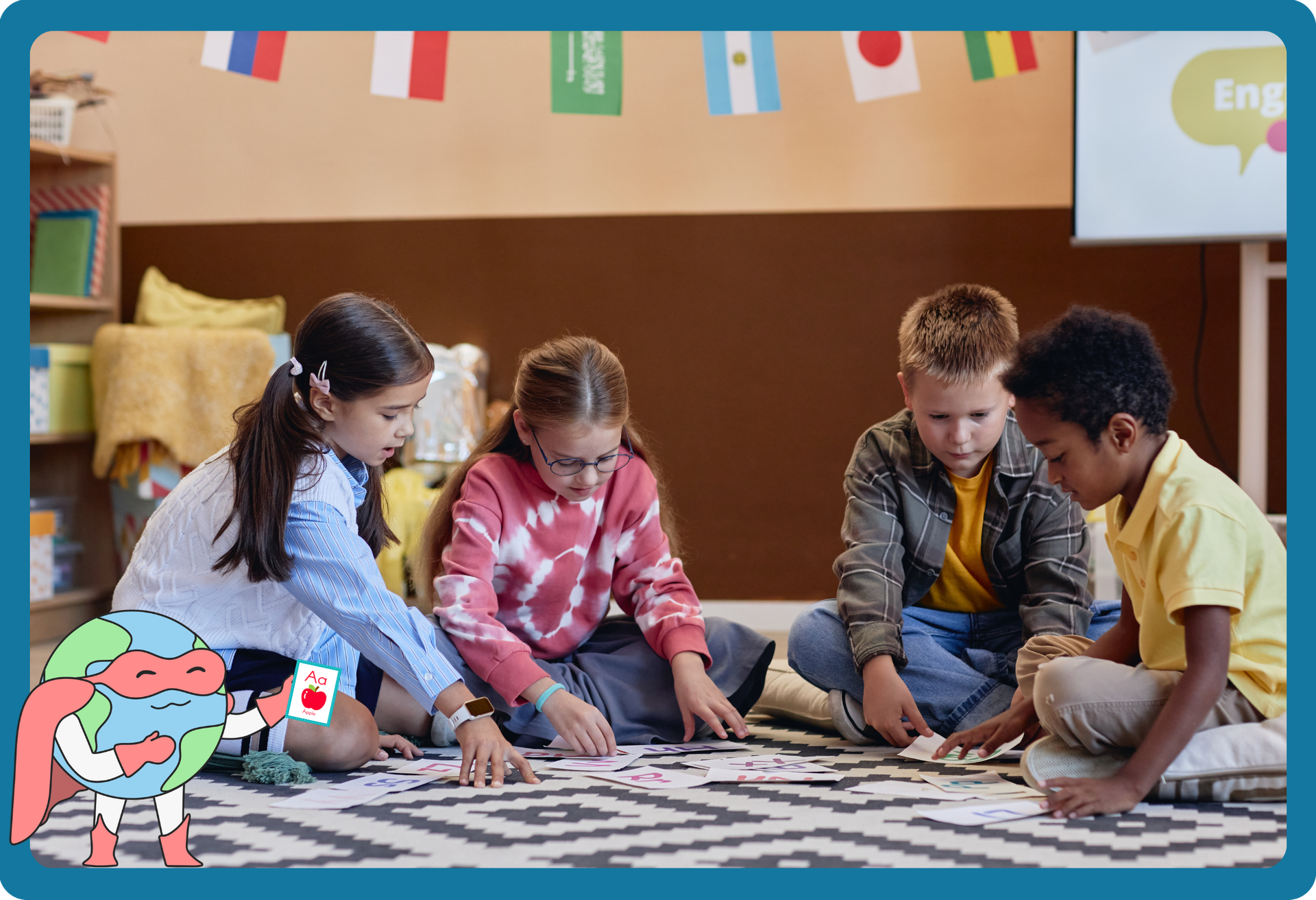 Children playing a card game
