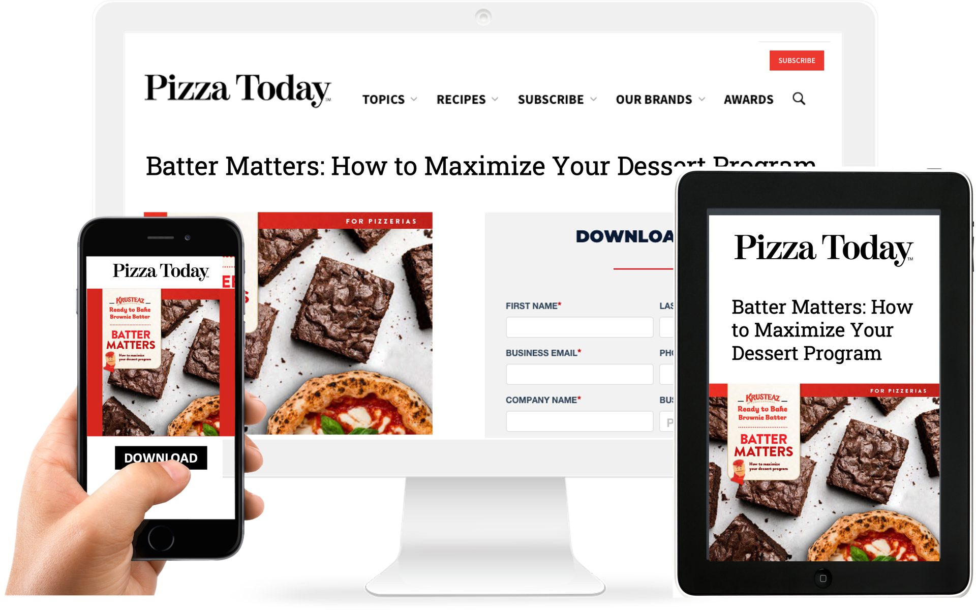 Pizza focused content