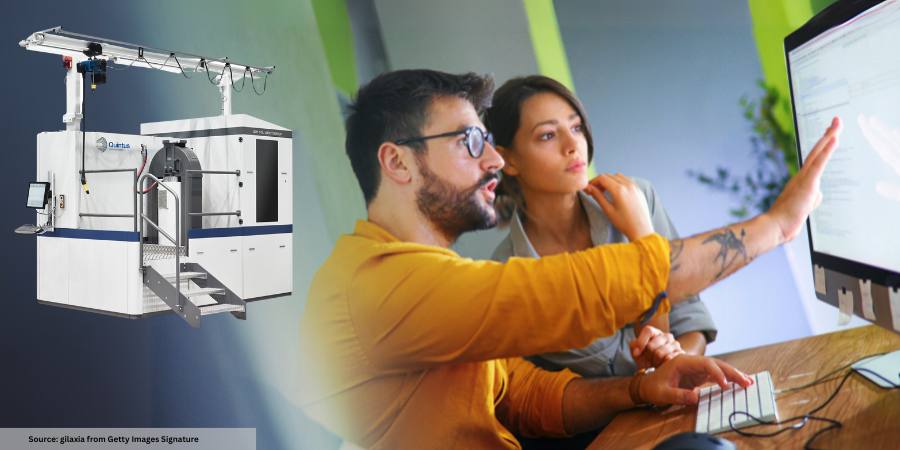 HIP vessel superimposed on image of two people troubleshooting a computer