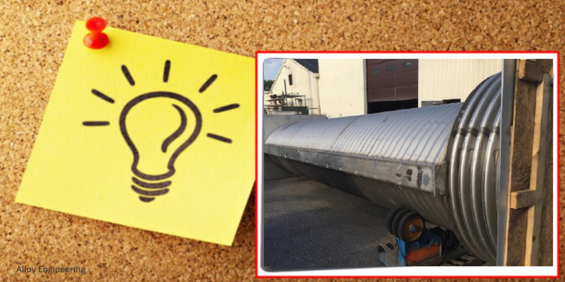 Tube next to a sticky note with a light bulb