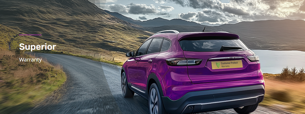 Customer Protect Superior purple car on road