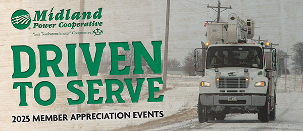 Driven to Serve: 2025 Member Appreciation Events - Picture: Truck driving up snowy road