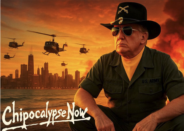 Trump Trolls Illinois Politicians and Critics with Iconic War Film Image