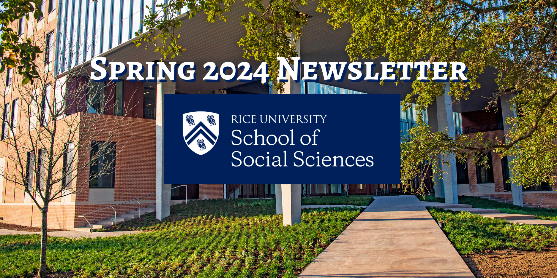 Text: Spring 2024 Newsletter header - Kraft Hall and Social Sciences logo