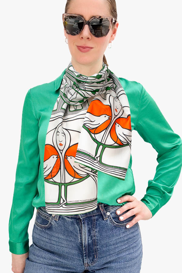 MACKINTOSH LADY WITH DOVES HABOTAI SILK SCARF