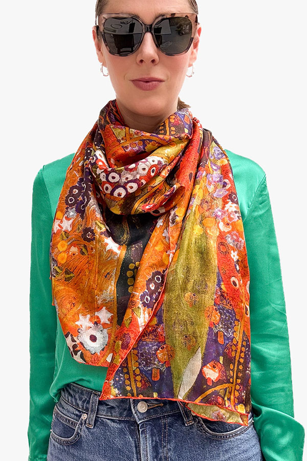 KLIMT WATERSERPENTS SILK HABOTAI SCARF