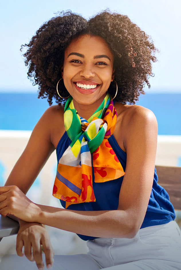 MATISSE ORANGE PRINTED HABOTAI SILK SCARF