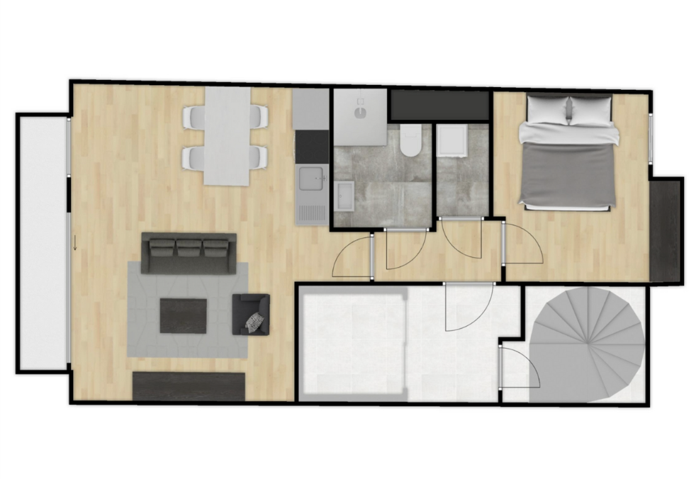 Grondplan van het appartement