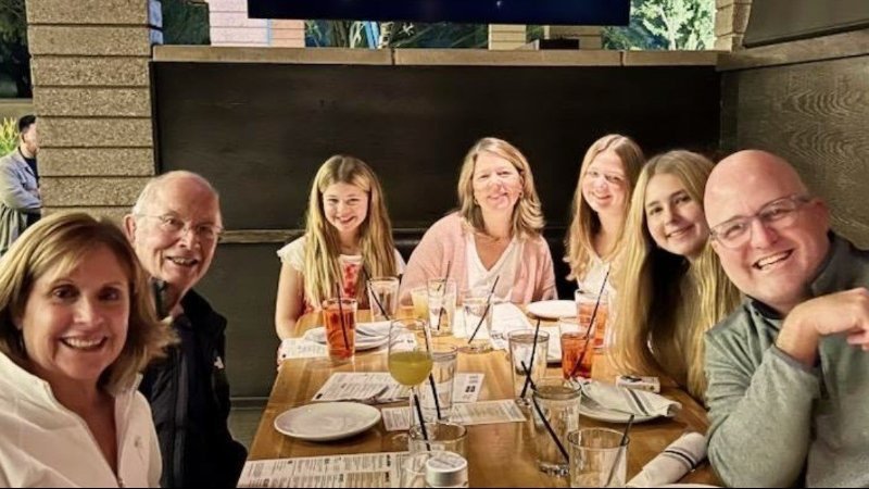 Pringle family at a table