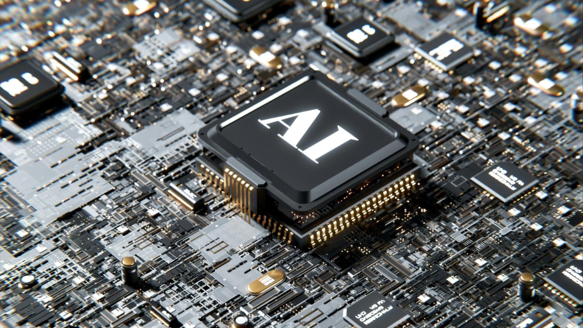 Computer chip with the word AI on top of it