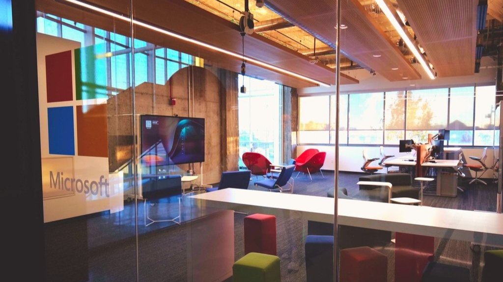 Microsoft workspace in 1819 Innovation Hub