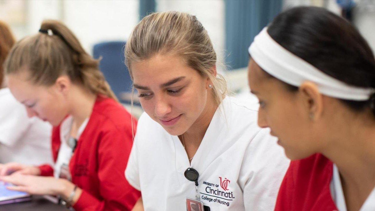 Nursing students sitting together