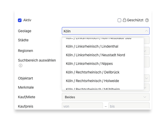 Geolagen-Suche optimiert