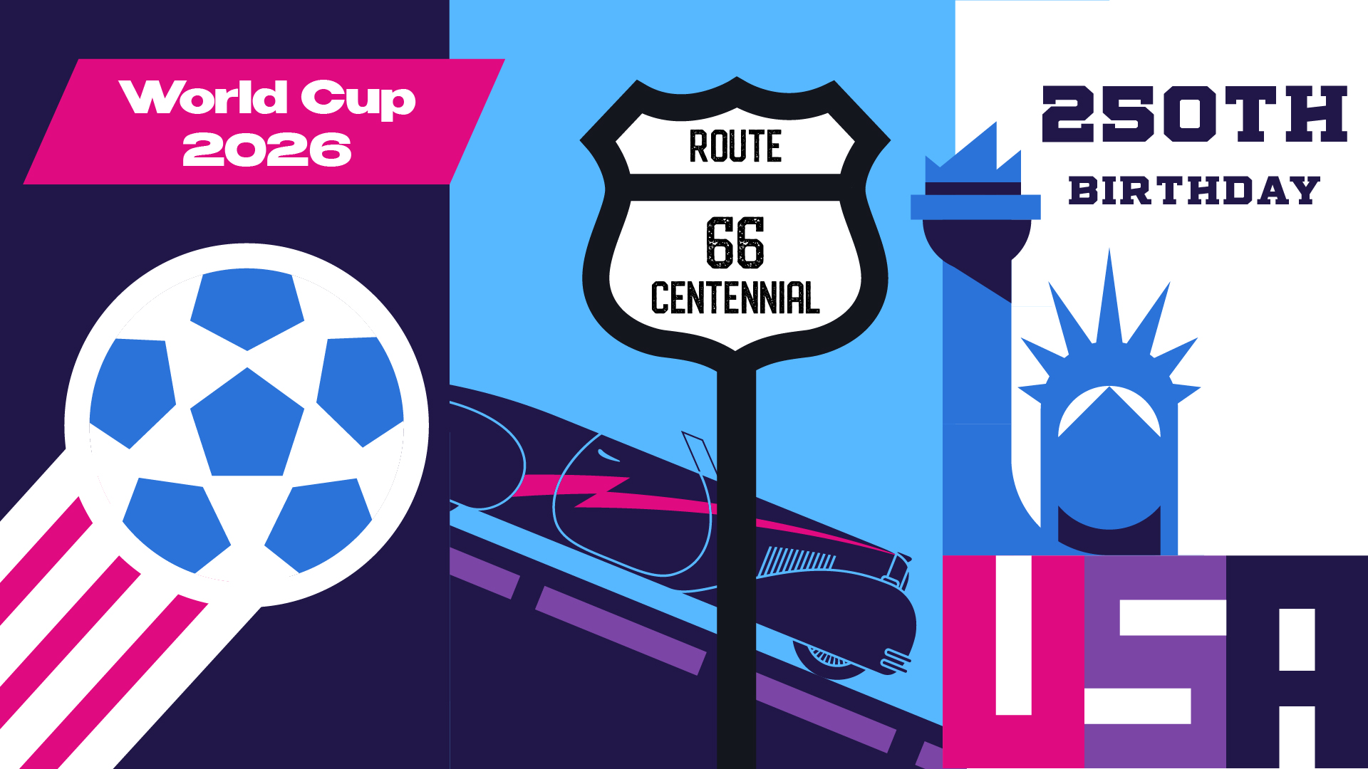 fifa world cup - route 66 - USA 250th celebration