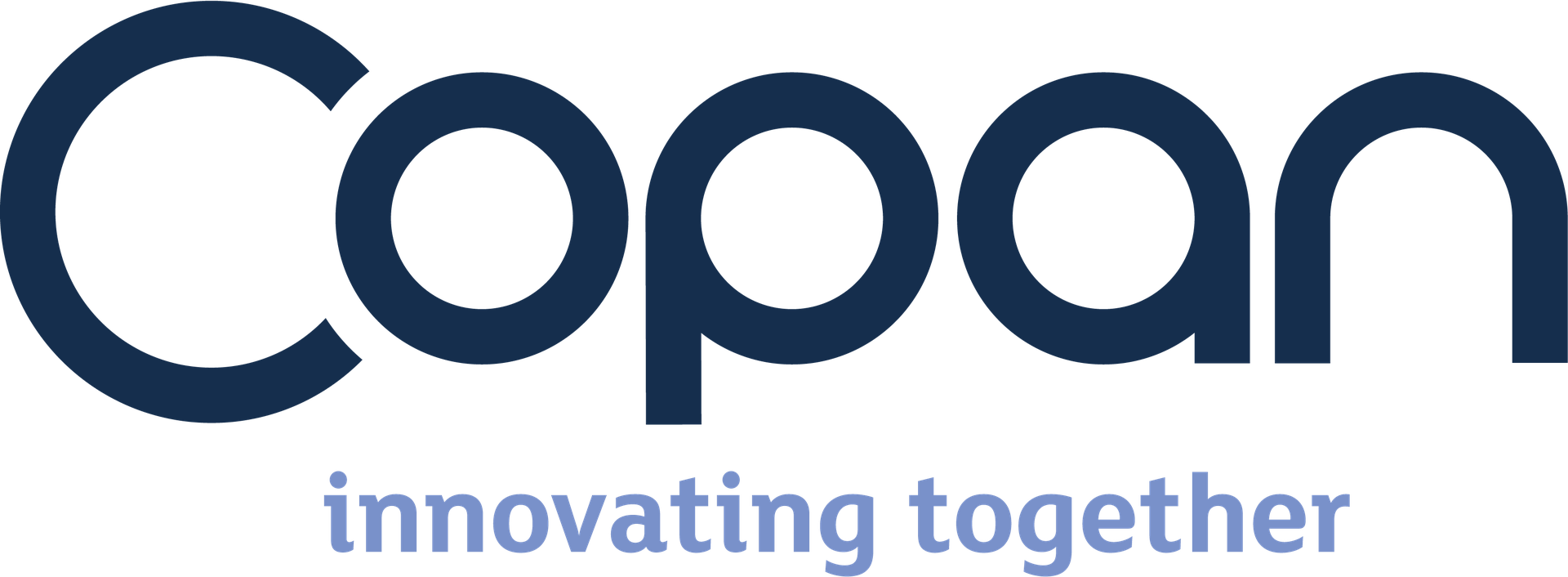 a blue and white logo