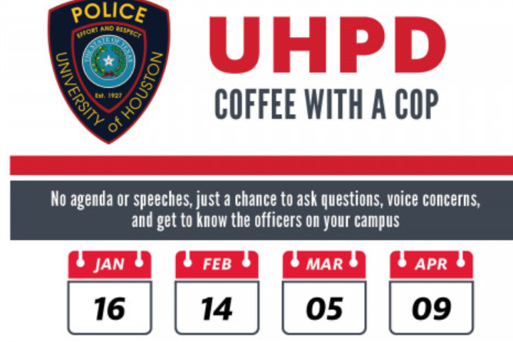 UHPD badge on info poster including the different event dates