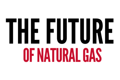 Black and red text on a white background that says The Future of Natural Gas.