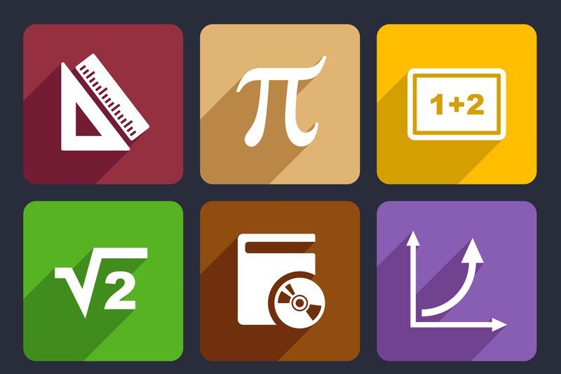 a set of icons on a square