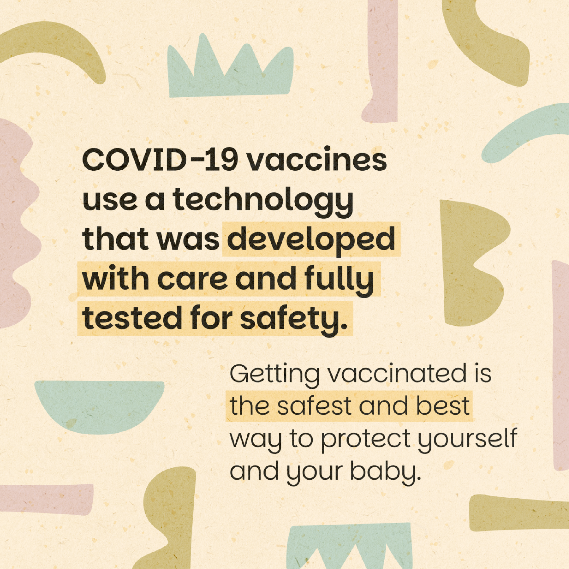COVID vaccines use a technology that was developed with care and fully tested for safety
